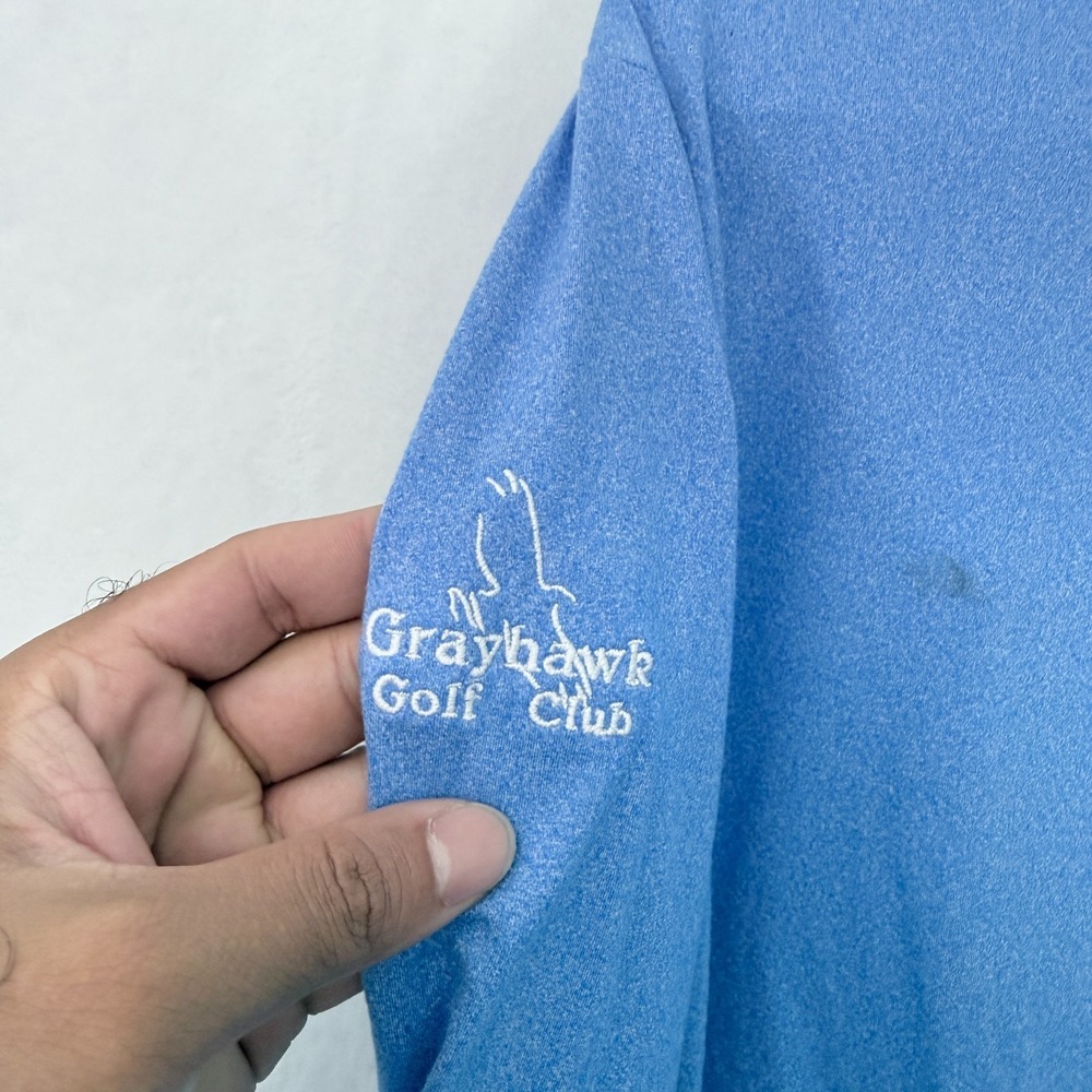 Bad Birdie 1/4 Zip Pullover Mens M Blue Performance Gray Hawk Golf Club - Picture 10 of 12